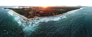 Nambucca Heads aerial panorama - sunset