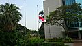 National Flag at half-mast at Nanyang Technological University following the death of Lee Kuan Yew
