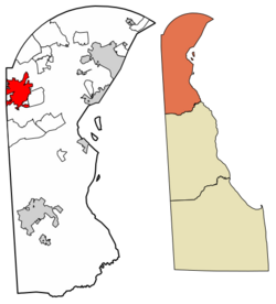 Location of Newark in New Castle County