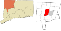 Goshen's location within the Northwest Hills Planning Region and the state of Connecticut