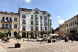 Plac Kazimierza Wielkiego z domem Tertila w Tarnowie