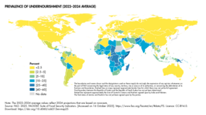Prevalence of undernourishment (2022–2024 average)