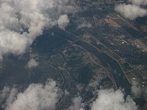 Red River Between Shreveport and Bossier City, Louisiana, with Barksdale Air Force Base in Background (3497914205)