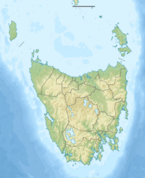 Location of Darwin crater in Tasmania