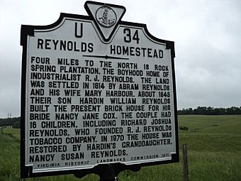 Reynolds Homestead historic marker Patrick County Virginia.JPG