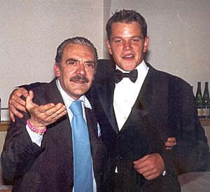 Rino Barillari and Matt Damon, 1999, Rome, Italy