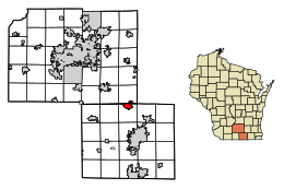 Location of Edgerton in Rock County, Wisconsin.