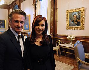 Sean Penn with Cristina Fernández