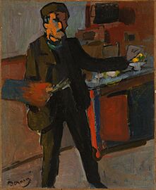 Self-portrait in studio by André Derain
