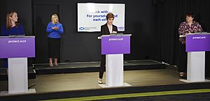Shirley-Anne Somerville, Nicola Sturgeon and Fiona McQueen COVID-19 - 30 September 2020