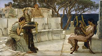 Sir Lawrence Alma-Tadema, R.A., O.M. - Sappho and Alcaeus - Google Art Project
