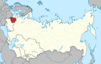 Location of Byelorussia (red) within the Soviet Union.