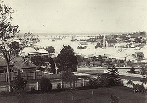 StateLibQld 1 254498 Panoramic view of the flooded town of Ipswich, 1893