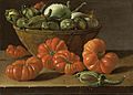 Still Life with Tomatoes a Bowl of Aubergines and Onions