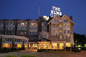 The Elms Resort at night