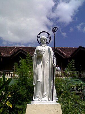 The Statue of Sylvester Gozzolini at St. Sylvester's College Kandy Sri Lanka