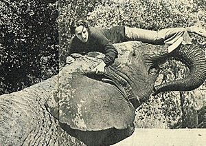 Tippi Hedren and Timbo the Elephant press clipping
