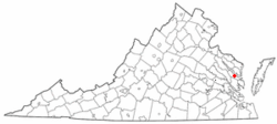 Location of Urbanna, Virginia