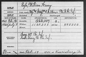 William Henry Egle, Surgeon, 116th Regiment, U.S. Colored Troops (Civil War Pension-Gen. Index)
