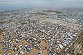 An aerial view of Al-Mawasi area where displaced Palestinians live in tents, Gaza Strip