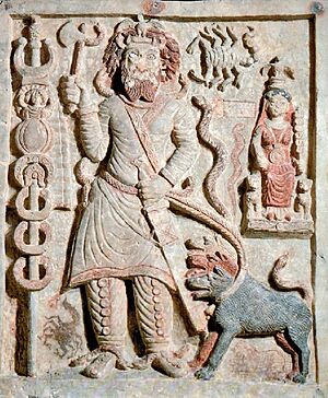 Ancient Parthian relief carving of the god Nergal from Hatra