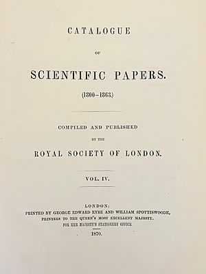 Catalogue of Scientific Papers 1870