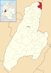 Location of the municipality and town of Honda in Tolima Department.