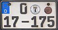 Diplomatic license plate Germany 0 17-175