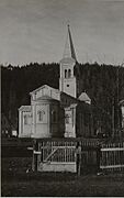 Dorna Watra (Rumänien) Kirche mit Treffer 1917 (BildID 15457382)