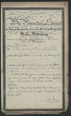 Dyplom ukonczenia studiow na uniwersytecie Halle-Wittenberg 1
