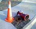 Fire hydrant knocked over