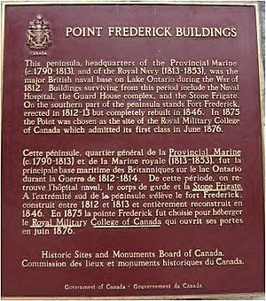 Fort Frederick plaque at Royal Military College of Canada