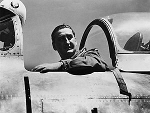 Gabby Gabreski in Sabre cockpit, 1952