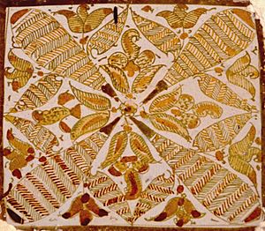 Grande Mosquée de Kairouan, carreau de céramique lustrée du mihrab