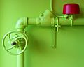 Green tubes and valves