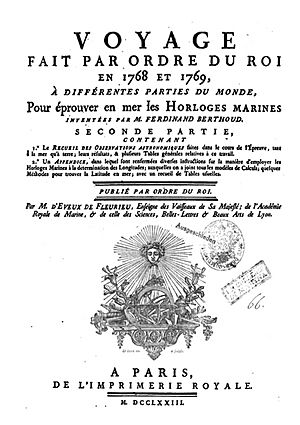 Horloge Berthoud, Voyage fait par ordre de Louis XV, 1768-1769