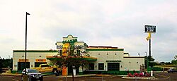 Janesville, Wisconsin Quaker Steak & Lube entrance.jpg