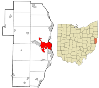 Location of Steubenville in Jefferson County, Ohio.