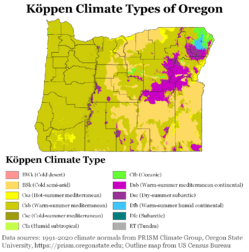 Climate of Oregon Facts for Kids