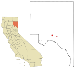 Location in Lassen County and the state of California