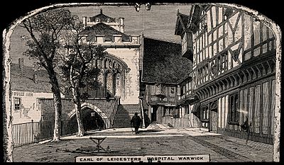 Leicester Hospital, Warwick. Wood engraving. Wellcome V0014592