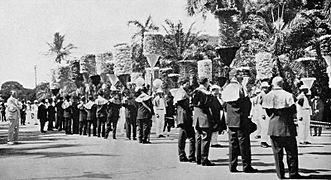 Liliuokalani Funeral Marchers at Royal Mausoleum