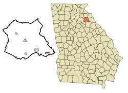 Location in Madison County and the state of Georgia