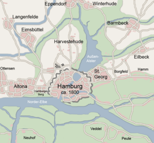 Map hamburg 1800
