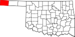 State map highlighting Cimarron County