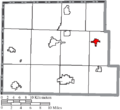 Map of Williams County Ohio Highlighting West Unity Village