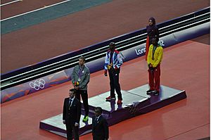 Mens 10000 m medal ceremony - 2012 Olympics