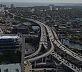 Miami traffic aerial I-95 North downtown