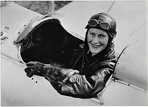Nancy Bird in Gipsy Moth at Kingsford Smith Flying School, 1933.jpg