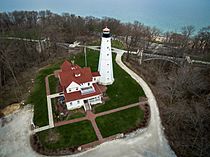 North Point Lighthouse, Milwaukee, Wisconsin - Aerial View